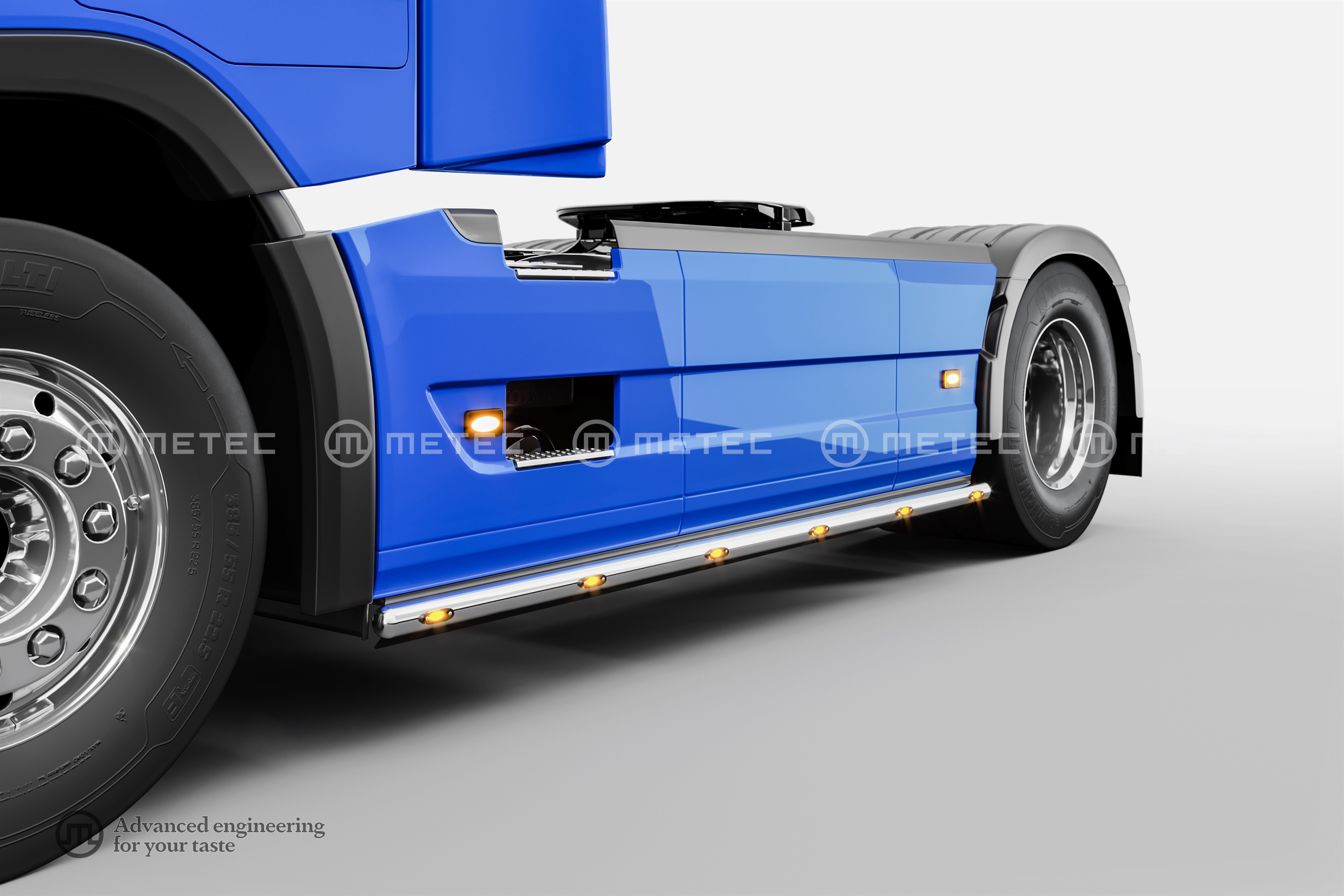 Oldalsó csőspoiler 6 borostyánsárga LED