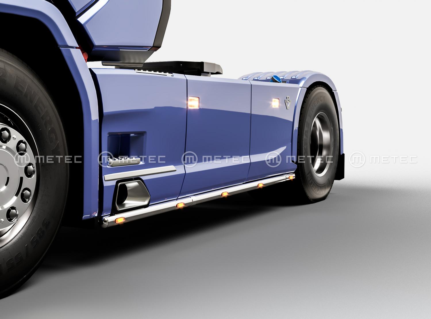 Oldalsó csőspoiler 5 borostyánsárga LED