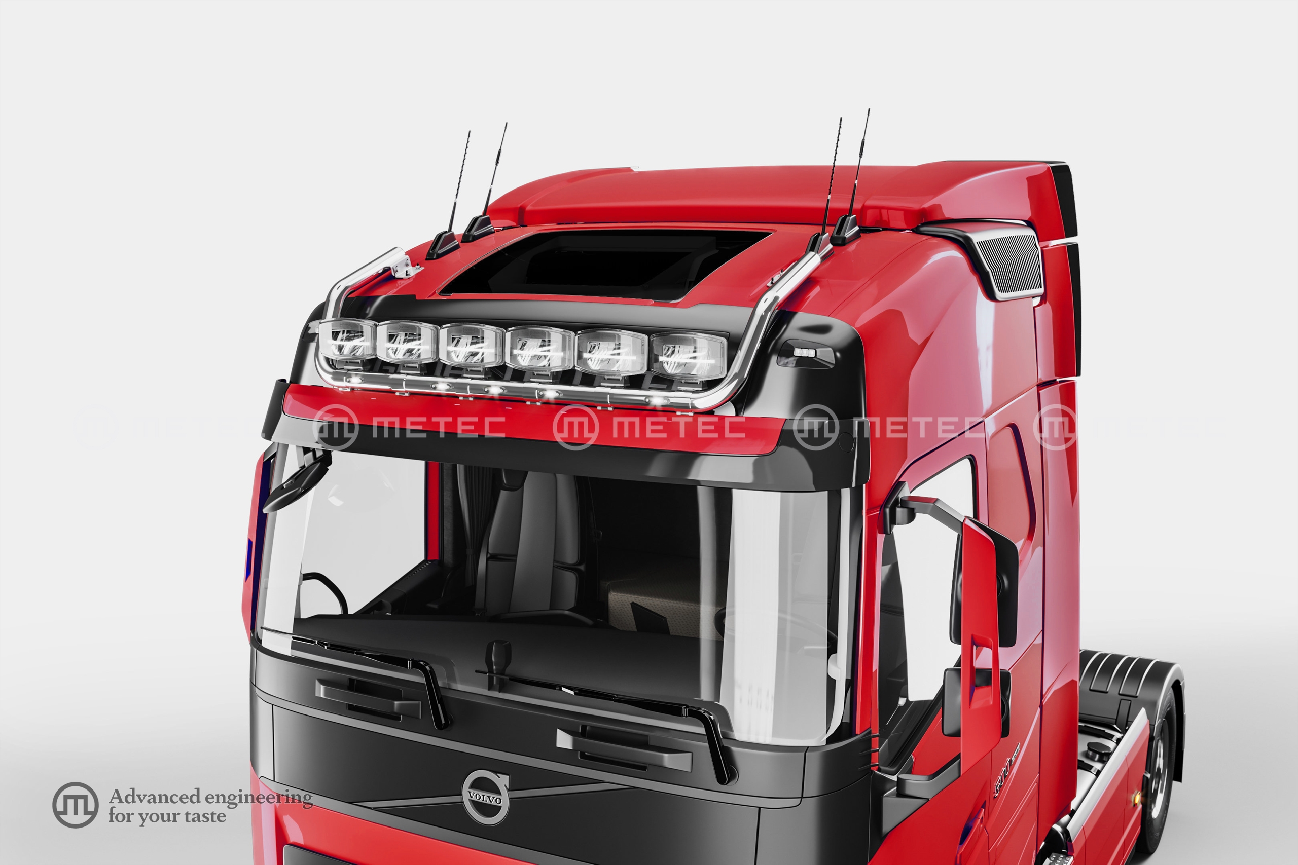 Tetőlámpa-tartó kábelezve 6 lámpához | 6 rögzítővel | 5 fehér LED