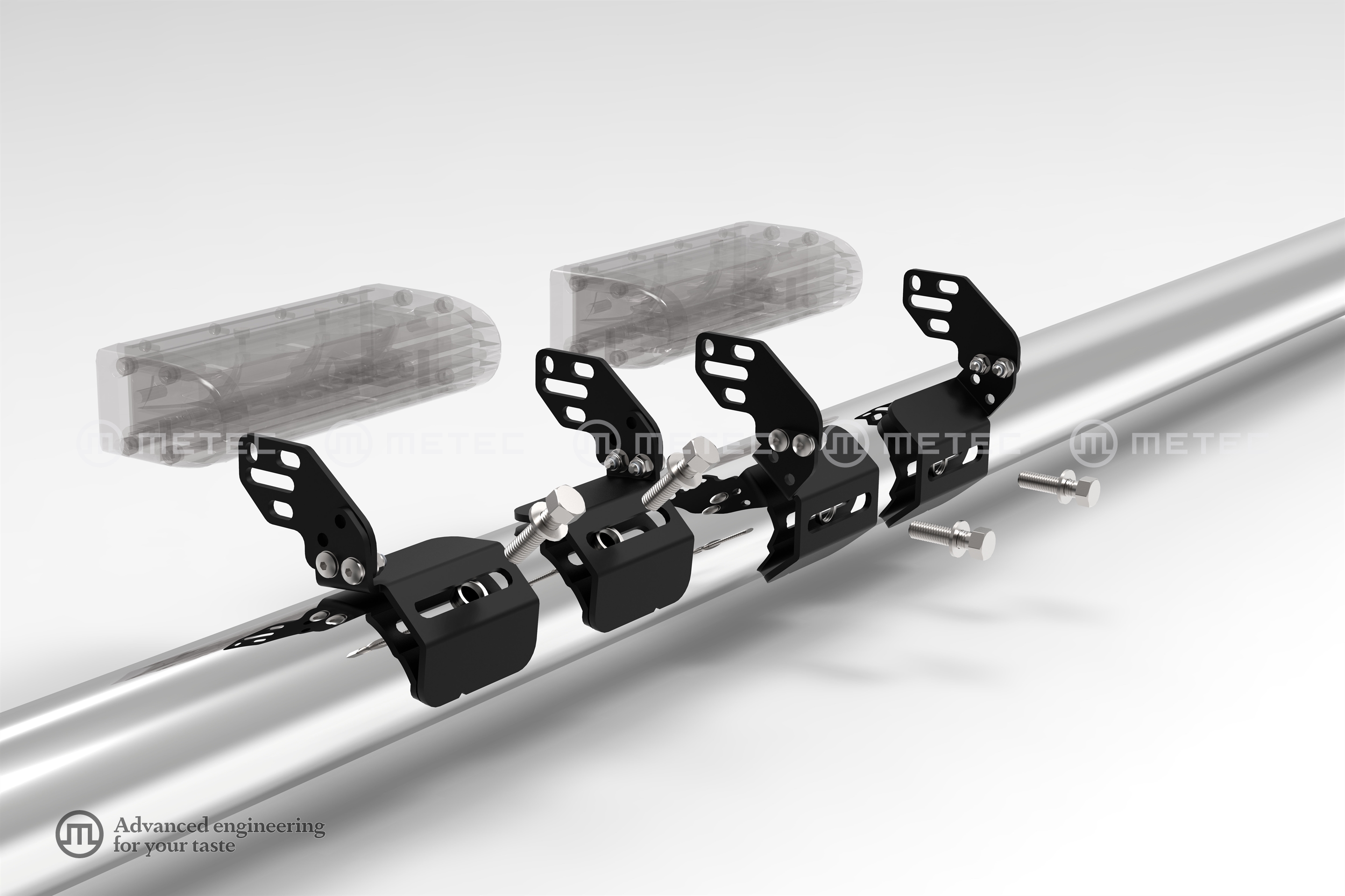  LED rúd rögzítő készlet, 70-76 mm-es csövek